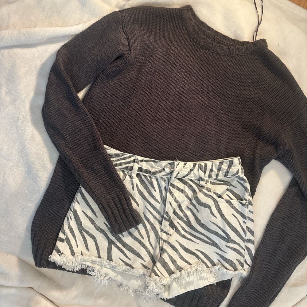 Aeropostale Dark Brown Crew Neck Sweater